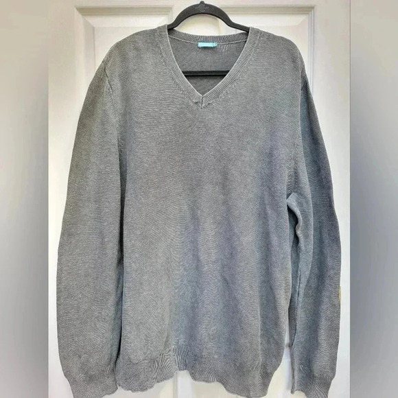 J. Mclaughlin Men's V Neck Textured Long Sleeve Sweater Size XL